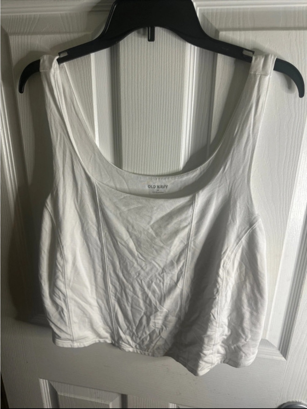 Old Navy White Scoop Neck Cropped Tank